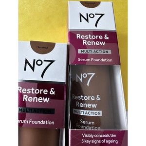 2 Hazelnut Restore & Renew serum Foundation SPF 20 anti-aging face base expired